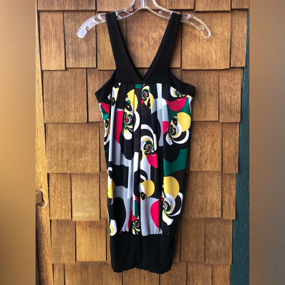 Geometric Banded Bubble Pop Art Mini Dress or Top Size Small (Pit to pit 14.5”)